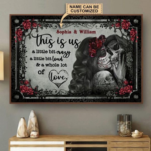 Personalized Canvas Art Painting, Canvas Gallery Hanging Skeleton A Little Bit Crazy Wall Art Framed Prints, Canvas Paintings