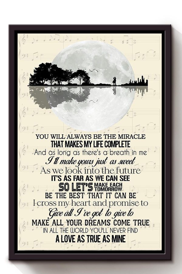 I Cross My Heart Lyrics Guitar For Couple Soulmate Valentine Framed Matte Canvas Framed Prints, Canvas Paintings