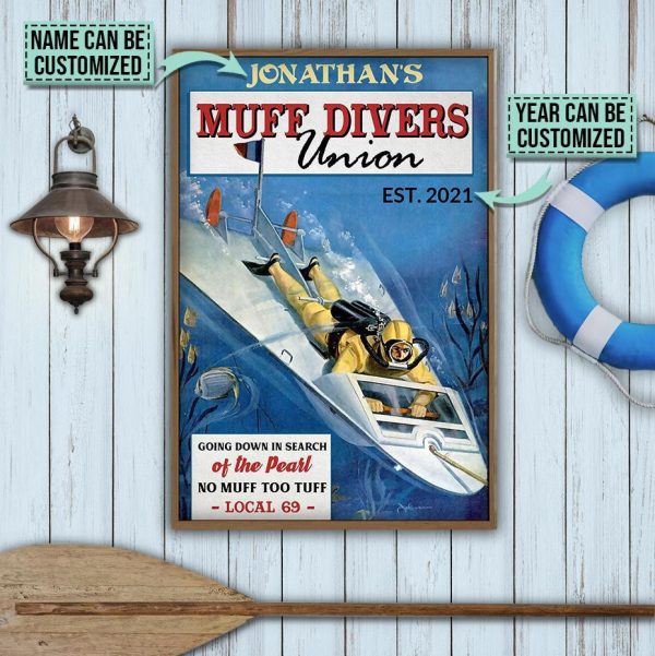 Personalized Canvas Painting Frames Diving Retro Muff Divers Union Framed Prints, Canvas Paintings