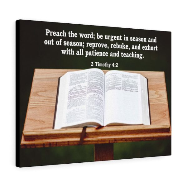 Bible Verse Canvas Preach the Word 2 Timothy 4:2 Christian Scripture Art - Image 3