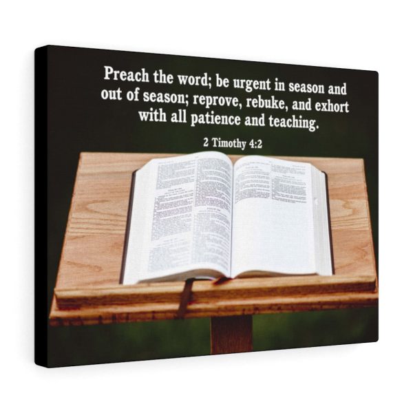 Bible Verse Canvas Preach the Word 2 Timothy 4:2 Christian Scripture Art - Image 2