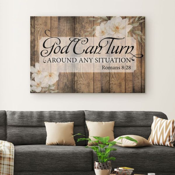 God Can Turn Around Any Situation Canvas Art Christian Canvas Gallery Painting Wrapped Canvas - Image 2