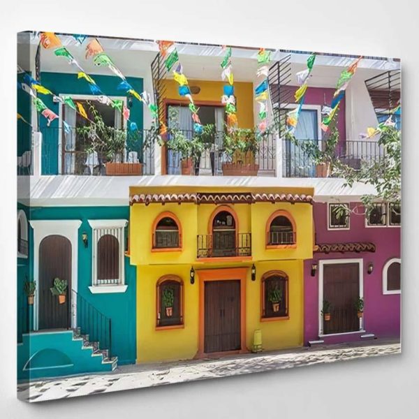 Old Streets Puerto Vallarta Jalisco Mexico 1 Christian Premium Multi Canvas Prints, Multi Piece Panel Canvas Luxury Gallery Wall Fine Art Print