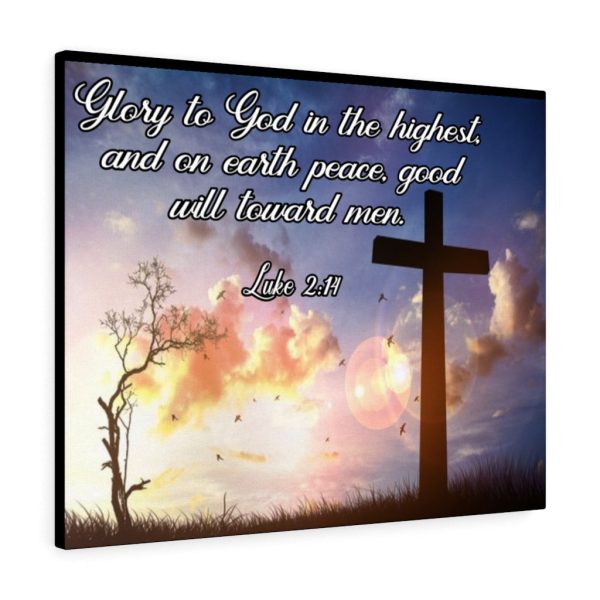 Bible Verse Canvas Glory to God Luke 2:14 Christian Scripture Ready to Hang Faith Print Framed Prints, Canvas Paintings - Image 3