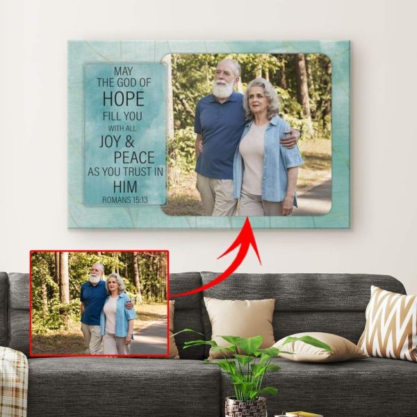 May The God Of Hope Fill You Romans 15:13 Personalized Photo Canvas Gallery Painting Wrapped Canvas Canvas - Image 2