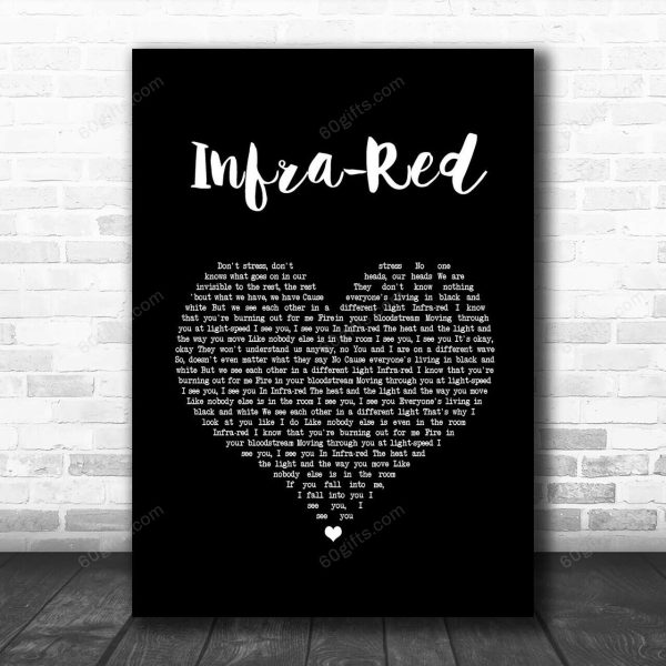 Three Days Grace Infra-Red Black Heart Song Lyric Art Print - Canvas Print Wall Art Home Decor