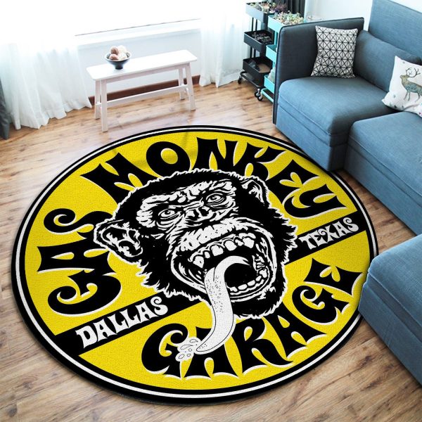 Gas Monkey Garage Round Mat Round Floor Mat Room Rugs Carpet Outdoor Rug Washable Rugs