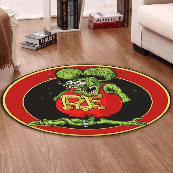 Rat Fink Hot Rod Round Mat Round Floor Mat Room Rugs Carpet Outdoor Rug Washable Rugs