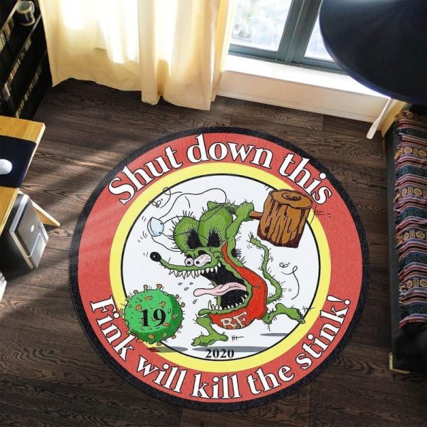 Rat Fink Hot Rod Round Mat Round Floor Mat Room Rugs Carpet Outdoor Rug Washable Rugs - Image 2