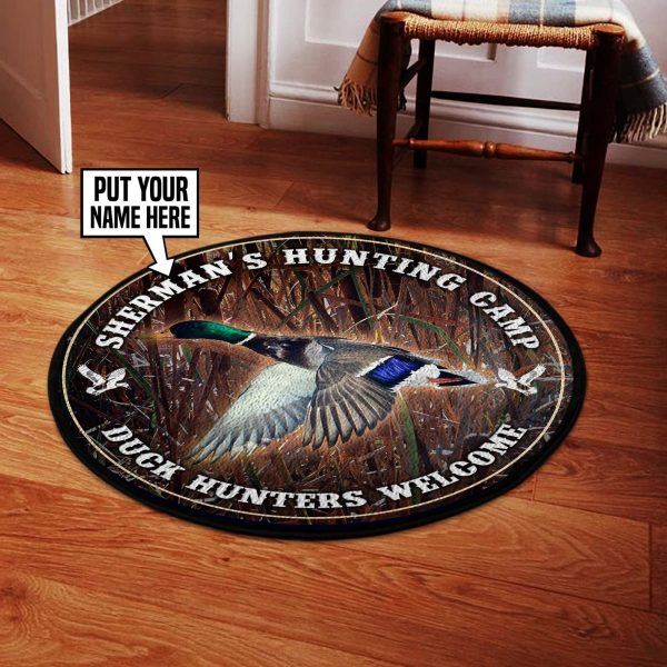 Personalized Duck Hunting Round Rug, Carpet 08216 - Image 6