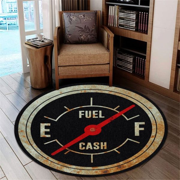 Rusty Fuel Gauge Hot Rod Round Mat Round Floor Mat Room Rugs Carpet Outdoor Rug Washable Rugs - Image 2