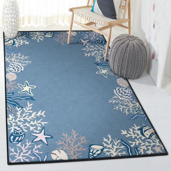 Beach Non Shedding Sonesta Coastal Rug Rectangle Rugs Washable Area Rug Non-Slip Carpet For Living Room Bedroom