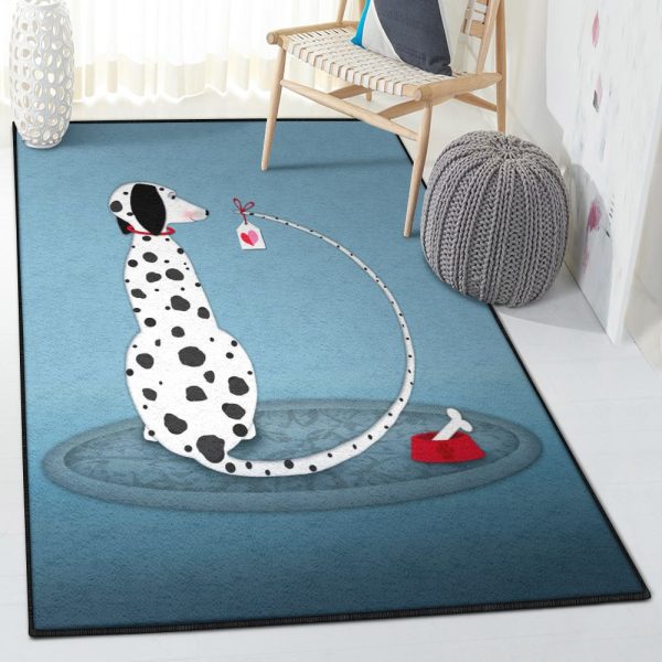 Cute Dogs Carpet Dalmatian Dog Rug Rectangle Rugs Washable Area Rug Non-Slip Carpet For Living Room Bedroom - Image 2