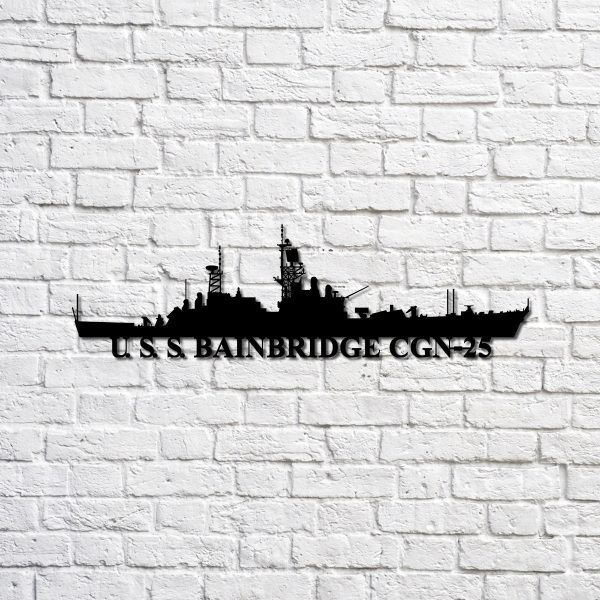 Uss Bainbridge Cgn25 Navy Ship Metal Sign, Memory Wall Metal Sign Gift