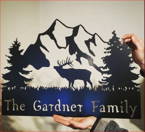 Hunting dear the family name Personalized Cut Metal Sign Laser Cut Met