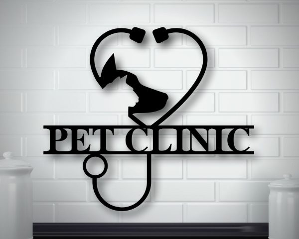 Personalized Metal Animal Clinic Sign, Metal Animal Care Sign, Custom