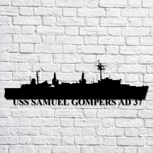 Uss Samuel Gompers Ad 37 Navy Ship Metal Art, Gift For Navy Veteran, N