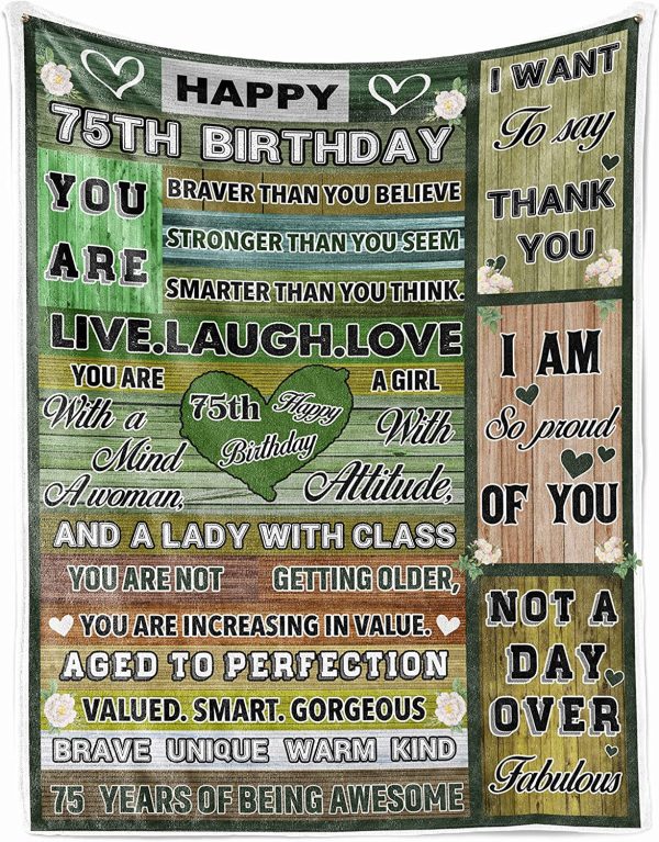 75Th Birthday Blanket For Women Vintage 1947 75 Years Of Being Awesome