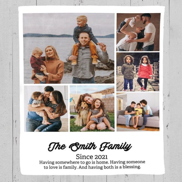 Personalized Family Blanket Photo Blanket Collage Customized Blanket B - Image 5