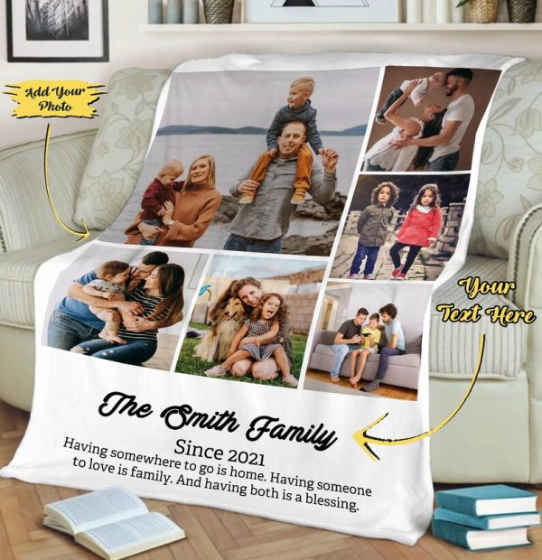 Personalized Family Blanket Photo Blanket Collage Customized Blanket B - Image 2