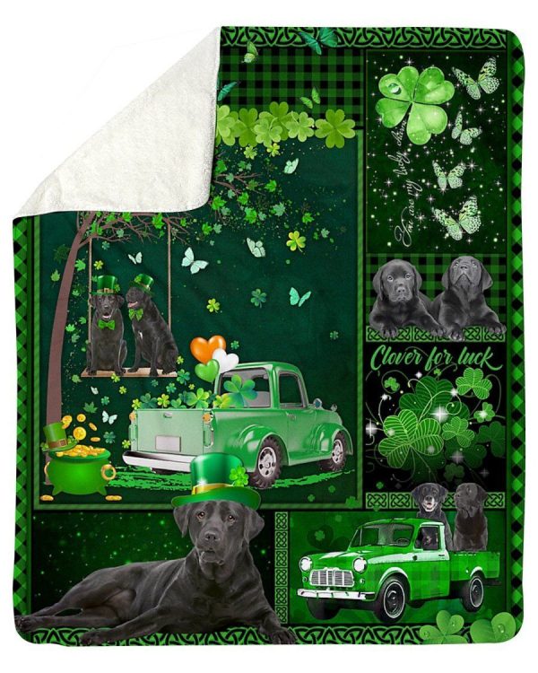 Black Labrador Truck Irish St Patricks Day Gift For Dog Lover Fleece B