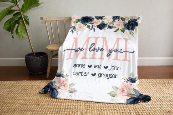 Gift For Mimi We Love You Custom Design Fleece Blanket