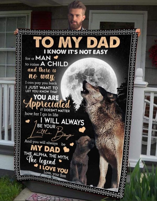 I Know It's Not Easy Full Moon Howling Wolf Soft Fleece Blanket Gift