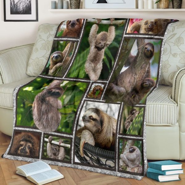 3d Sloth Sloths Funny Cute Animal Lover Gift Fleece Blanket - Image 3