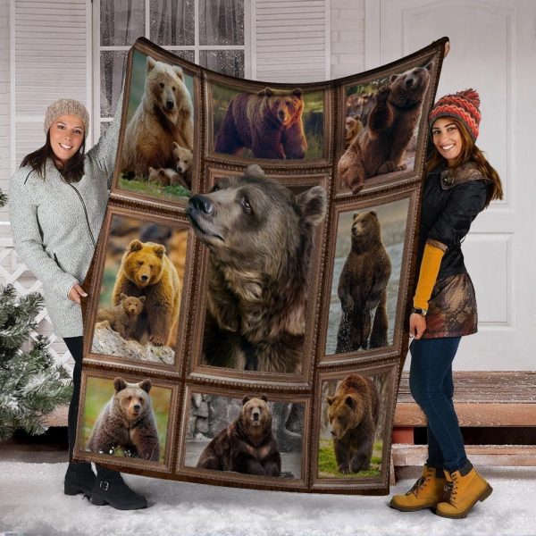 3d Brown Bear Wild Animals Fleece Blanket - Image 2