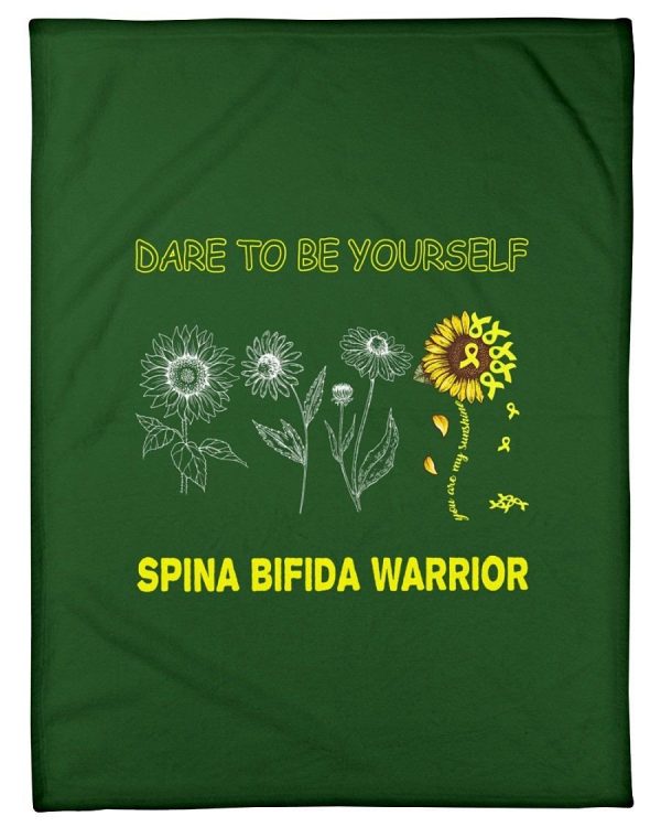 Dare To Be Yourself Spina Bifida Warrior Fleece Blanket - Image 2