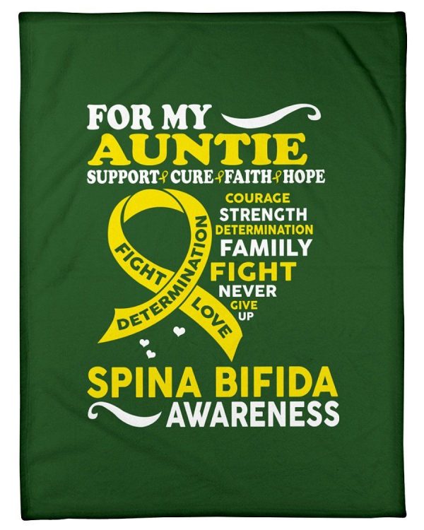 For My Auntie Support Cure Faith Hope Spina Bifida Awareness Fleece Bl - Image 2