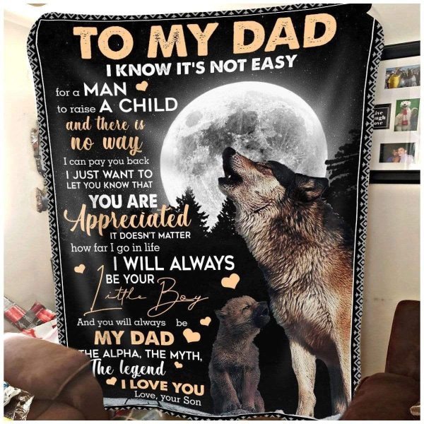 I Know It's Not Easy Full Moon Howling Wolf Soft Fleece Blanket Gift - Image 3