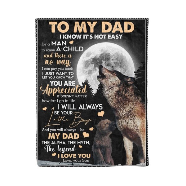 I Know It's Not Easy Full Moon Howling Wolf Soft Fleece Blanket Gift - Image 6