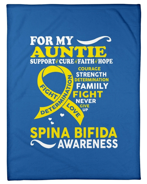 For My Auntie Support Cure Faith Hope Spina Bifida Awareness Fleece Bl - Image 4