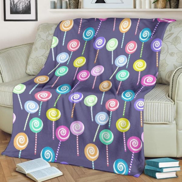 Colorful Lollipop Pattern Print Design Fleece Blanket - Image 2