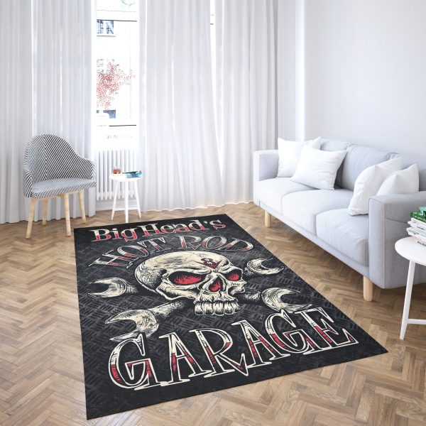 personalized hot rod garage rug 08013 Living Room Rugs, Bedroom Rugs, Kitchen Rugs - Image 5