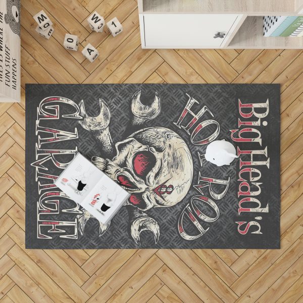 personalized hot rod garage rug 08013 Living Room Rugs, Bedroom Rugs, Kitchen Rugs - Image 6