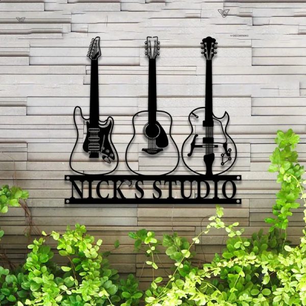 Custom Guitar Musical Instrument Metal Wall Art Led Lights, Personaliz - Image 4