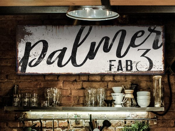 here Canvas Fab Family Name Sign | Rustic Light Version of Fab Sign | Personalized Family Sign | Large Canvas Wall Art | Large Metal Wall Art - Image 2