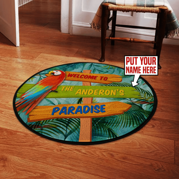 Personalized Beach Bar Living Room Round Mat Circle Rug - Image 2