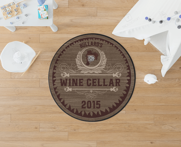 Personalized Wine Cellar Living Room Round Mat Circle Rug