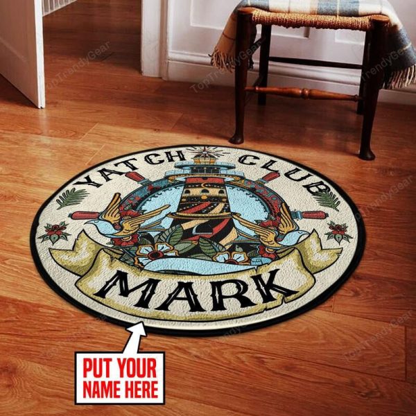 Personalized Classic Yacht Club Round Mat Round Floor Mat Room Rugs Carpet Outdoor Rug Washable Rugs - Image 2