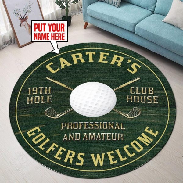 Personalized Golf 19Th Hole Club Round Mat Round Floor Mat Room Rugs Carpet Outdoor Rug Washable Rugs - Image 3