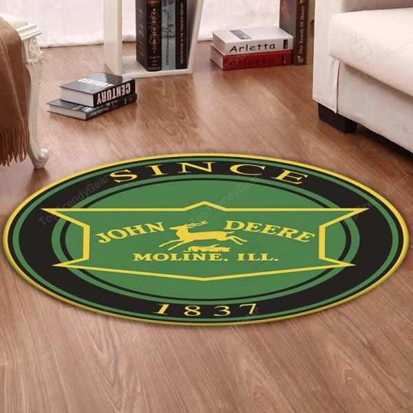 Johndeere Round Mat John Deere Farm Tractor Round Floor Mat Room Rugs Carpet Outdoor Rug Washable Rugs - Image 2