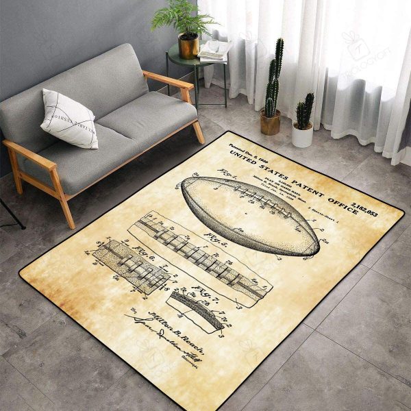 Football Ball Patent Rectangle Rug Decor Area Rugs For Living Room Bedroom Kitchen Rugs Home Carpet Flooring Rs013790 Print